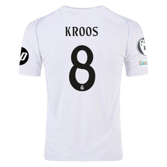 adidas Real Madrid Authentic Toni Kroos Home Jersey w/ Champions League Patches 24/25 (White/Black)