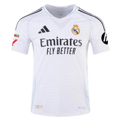 adidas Vini Jr. Real Madrid Authentic Home Jersey w/ La Liga Patches 24/25 (White/Black)