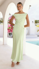 Auria Off Shoulder Maxi Dress - Key Lime