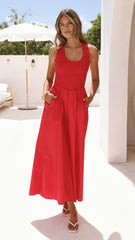Maia Maxi Dress - Red