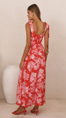 Haisley Maxi Dress - Red Floral