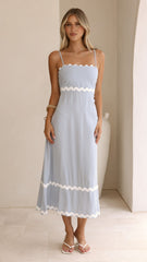Seraphina Maxi Dress - Blue/White