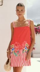 Gianna Mini Dress - Positano Red