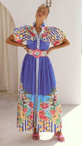 Bloom Maxi Dress - Positano Cobalt