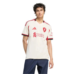 adidas Men's Liverpool Ryan Gravenberch Away Jersey w/ Champions League Patches 25/26 (Wonder White)