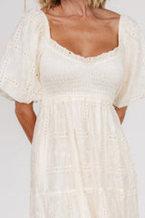 Colin Eyelet Dress | Cream