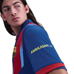 Nike Men's FC Barcelona Lamine Yamal 4th Jersey 25/26 w/ La Liga Patches (Blue/Red/Yellow)