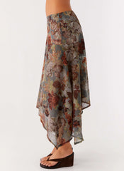 Rosewood Low Rise Midi Skirt - Vintage Blossom