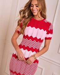 Caroleen Striped Midi Sweater Dress
