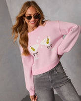Martini Glass Graphic Knit Sweater