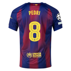 Nike Pedri FC Barcelona Home Jersey 25/26 w/ Champions League Patches (Deep Royal Blue/Midwest Gold)