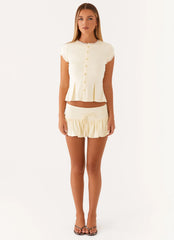 Landon Button Up Top - Lemon