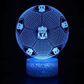 Football Team Logo Ball 3D Illusion LED Lamp – Multiple Variants