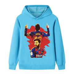 Lionel Messi Barcelona Style Kids’ Football Hoodie - Multiple Variants