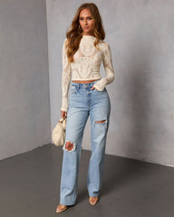 Slay Mode Abstract Open Knit Top