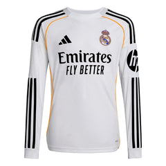 adidas Real Madrid 25/26 Long Sleeve Home Jersey