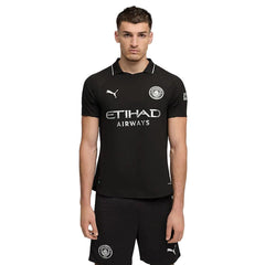 Puma Manchester City Authentic Away Jersey w/ Champions League Patches 25/26 (Puma Black)