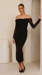Kylie Maxi Dress Long Sleeve - Black