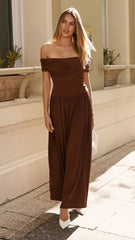 Manalla Maxi Dress - Brown
