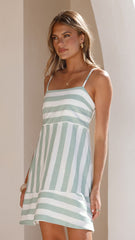 Baylee Mini Dress - Sage Stripe