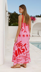 Elidie Strapless Maxi Dress - Pink/Red Tide