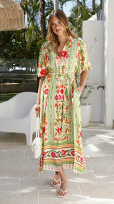 Artia Puff Sleeve Maxi Dress - Sunkissed Print