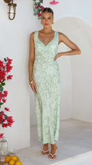 Rubie Maxi Dress - Lime Floral