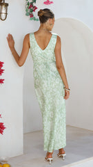 Rubie Maxi Dress - Lime Floral