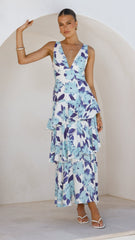 Stasie Maxi Dress - Blue Floral