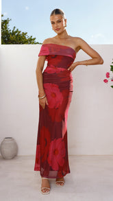 Jelani Maxi Dress - Red Floral