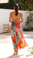 Rahima Maxi Dress - Orange Floral