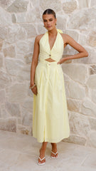 Wesley Halter Neck Maxi Dress - Yellow
