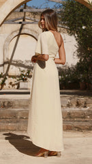 Emma One Sleeve Maxi Dress - Yellow
