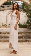 Pamela V Neck Maxi Dress - Ivory