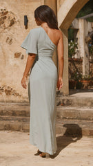 Emma One Sleeve Maxi Dress - Sage