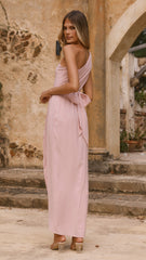 Clara One Shoulder Maxi Dress - Dusty Pink
