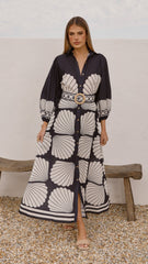 Cheyenne Long Sleeve Maxi Dress - Black
