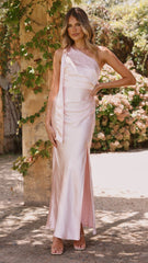 Halle One Shoulder Maxi Dress - Pink