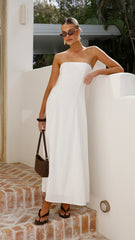 Astrid Strapless Maxi Dress - White