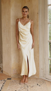 Elsa Midi Dress - Yellow