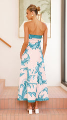 Madra Maxi Dress - Aqua / Pink Zayna