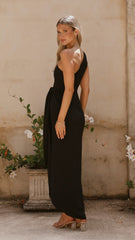 Clara One Shoulder Maxi Dress - Black