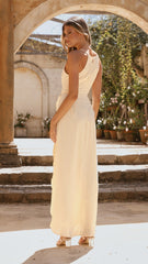 Genevieve Boat Neck Maxi Dress - Yellow