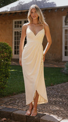 Charlotte Draped Maxi Dress - Yellow