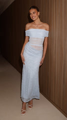 Tiarna Off The Shoulder Maxi Dress - Blue