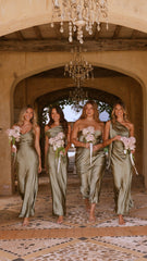 Halle One Shoulder Maxi Dress - Olive