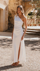 Halle One Shoulder Maxi Dress - Ivory
