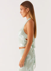 Radiate Halterneck Top - Sage