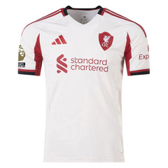 adidas Men's Liverpool Diogo Jota Away Jersey w/ EPL Champions Patch 25/26 (Wonder White)