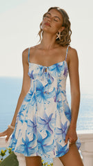Millie Mini Dress - Ocean Bloom